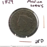 1829 Coronet Hair Large Cent