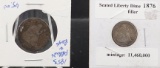 1876 Seated Dime and 1853 Seated Quarter Rays and Arrows