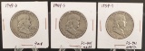 (3) Franklin Half Dollars