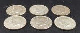 (6) 40% Silver Kennedy Half Dollars