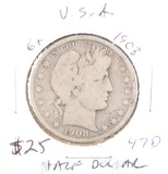 1908-O Barber Half Dollar