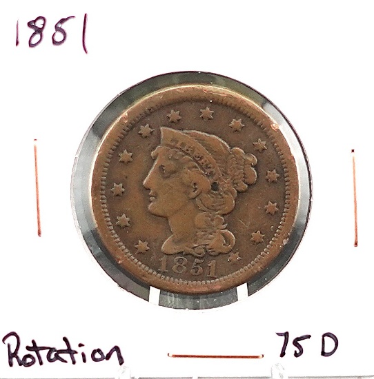 1851 Braided Hair Large Cent