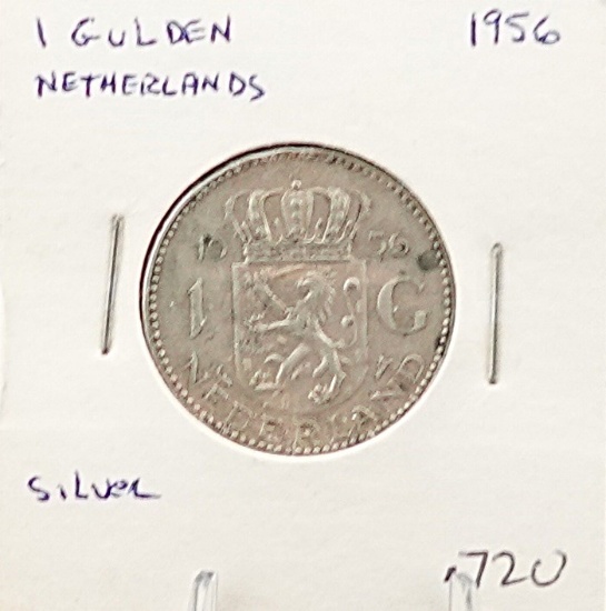 1 Gulden Netherlands Silver Coin