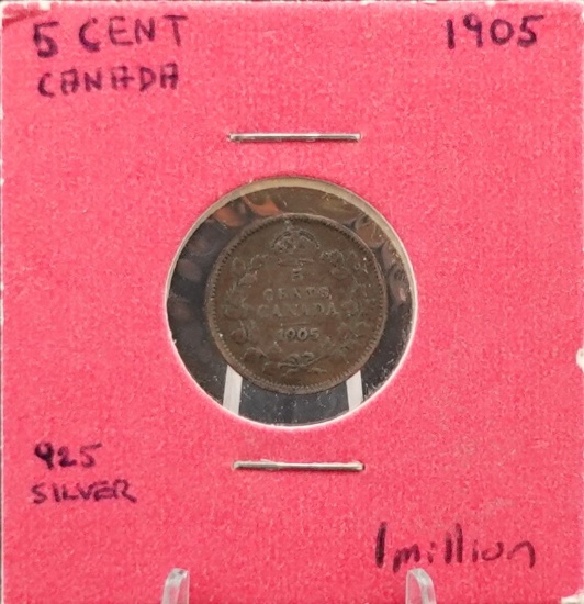 1905 5 Cent Canadian Coin