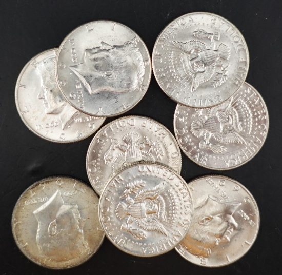 (8) Kennedy Half Dollars