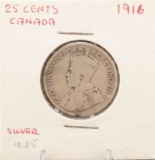 1916 Canadian 25 Cent Coin