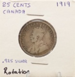 1919 Canadian 25 Cent Coin