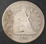 1876 Seated Quarter