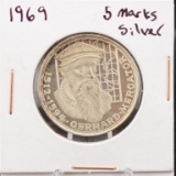 1969 German 5 Marks Silver Coin