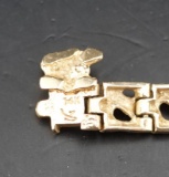 14K Gold 7 Inch Nugget Bracelet