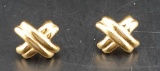 14K Gold Cross Earrings