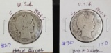 1902-S a d 1903-S Barber Half Dollars