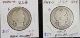 1903-S and 1904-O Barber Half Dollars