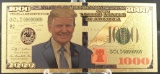 1000 Gold Donald Trump Bill