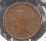 1849 Braided Hair Large Cent