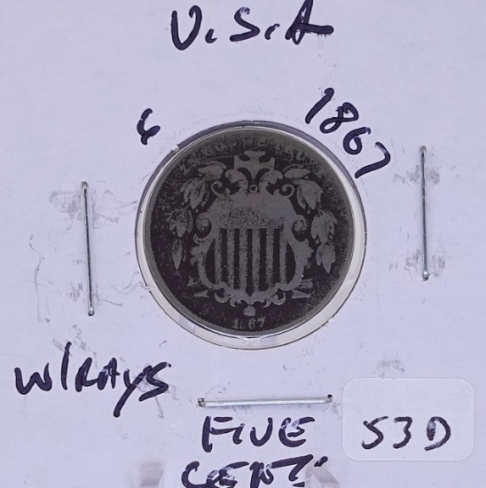 1867 Shield Nickel