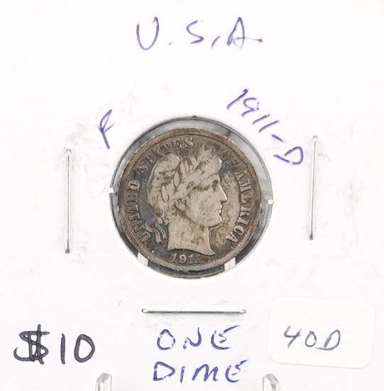 1911-D Barber Dime
