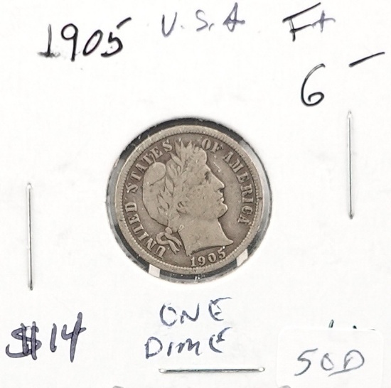 1905 Barber Dime