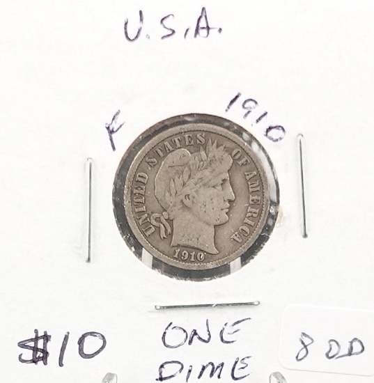 1910 Barber Barber Dime