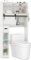 3-Tier Over The Toilet Storage Shelf with Adjustable Bottom Bar, White