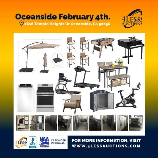 4Less Auctions Feb 2025 Oceanside Liqiudation Sale