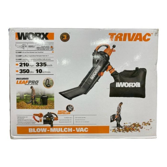 Worx TriVac Corded 12 Amp Blower/Mulcher/Vacuum With Leafpro System