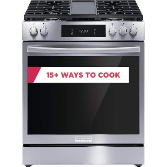 Frigidaire Gallery 30" Electric 5-Burner 6.2-cu ft Air Fry Convection Oven #gcfi3060bfd