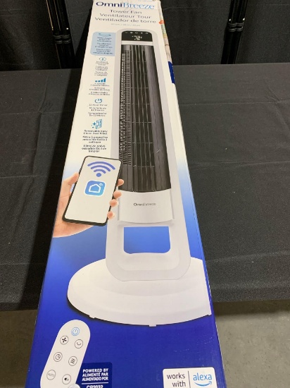 OmniBreeze Tower Fan w/ Internal Oscillation and WIFI