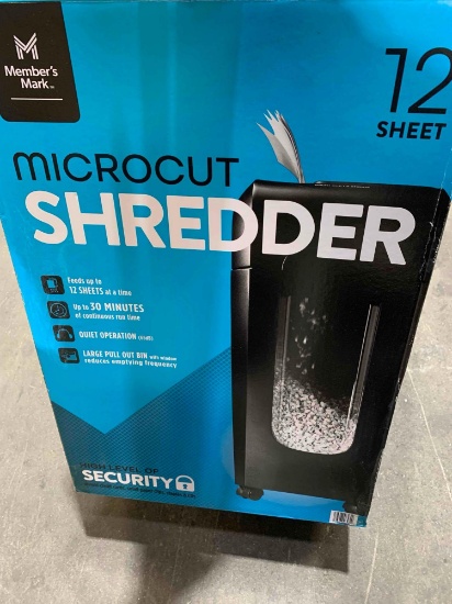 Member's Mark 12-Sheet Micro-Cut Shredder, 4.49 Gallon Bin