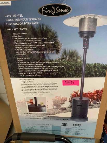 Fire Sense Propane Patio Heater, Black 46,000 BTU High Output