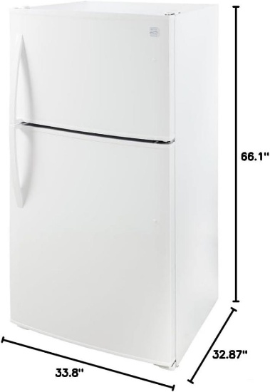 Kenmore Top-Freezer Refrigerator with Ice Maker, 21 Cu. Ft., White #111.71212615