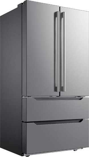 Midea 23 Cu ft Counter-Depth French Door 4-Door Refrigerator #MRQ23B4AST