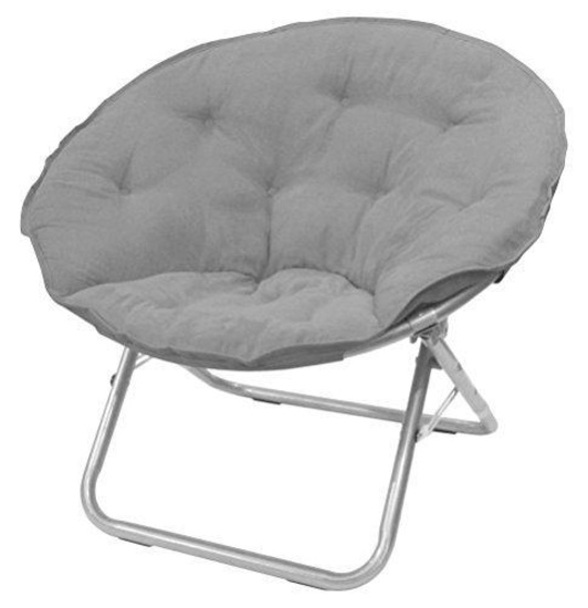 Urban Shop Microsuede Saucer Chair, Grey