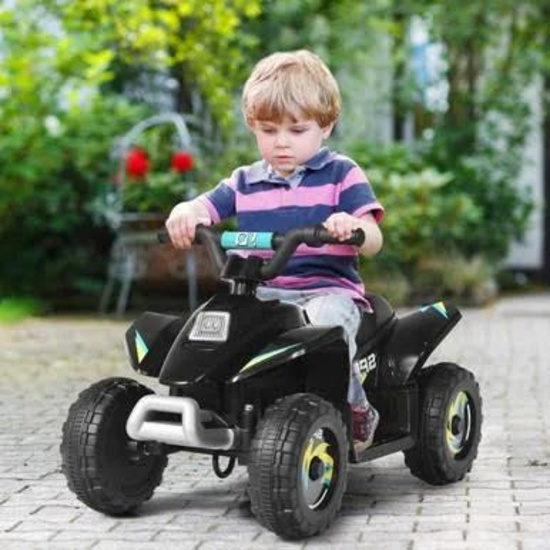 Costway 6V Kids Electric ATV 4 Wheels Ride-On Toy - Black
