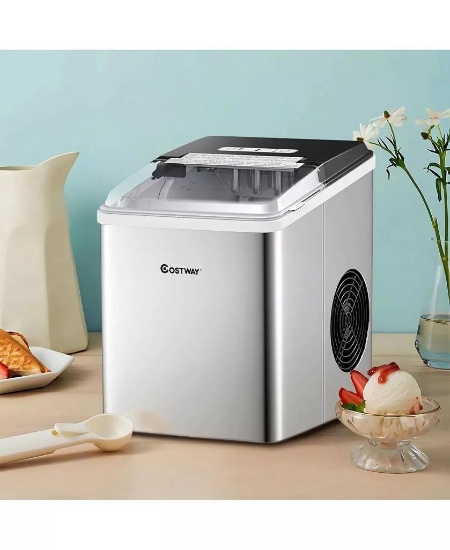 Costway Stainless Steel Countertop Ice Maker Machine