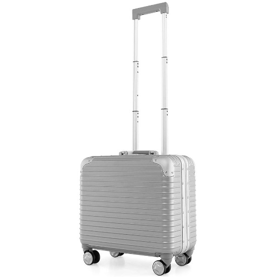 Costway Under-seat Carry On Luggage Spinner Wheels - Silver