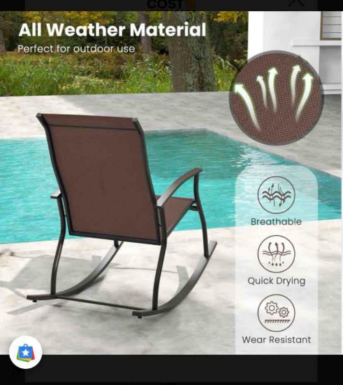 two piece outdoor rocking chairs set