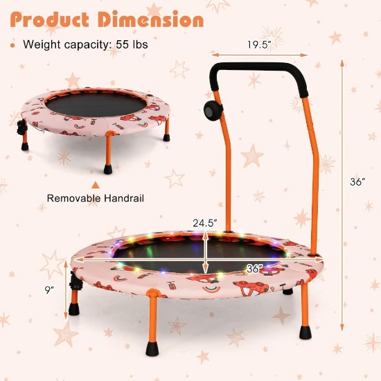 Goplus 36" Mini Trampoline - Orange