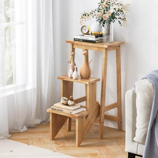 3-Tier Folding Step Stool/Ladder/Storage Shelf 3-in-1