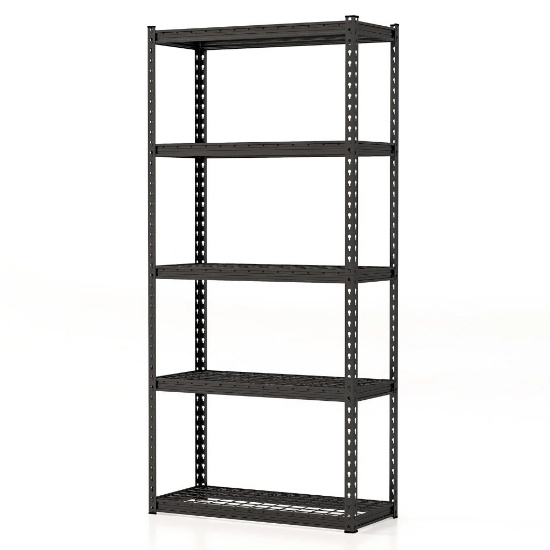Costway 5 Shelf Black Warehouse Shelving Unit