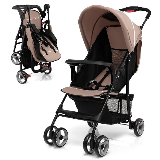 HONEY JOY Lightweight Stroller - Brown
