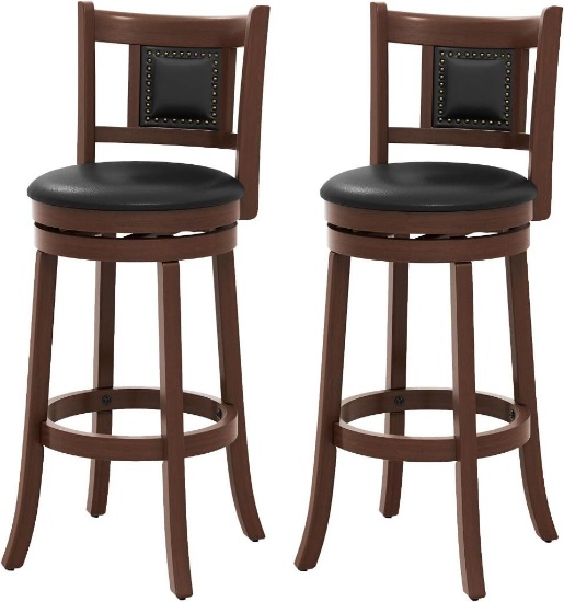 Upholstered Counter Height Dining Chair Set of 2 - Brown