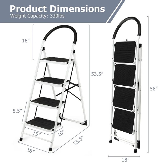 Costway 4-Step Folding Ladder Portable Step Stool