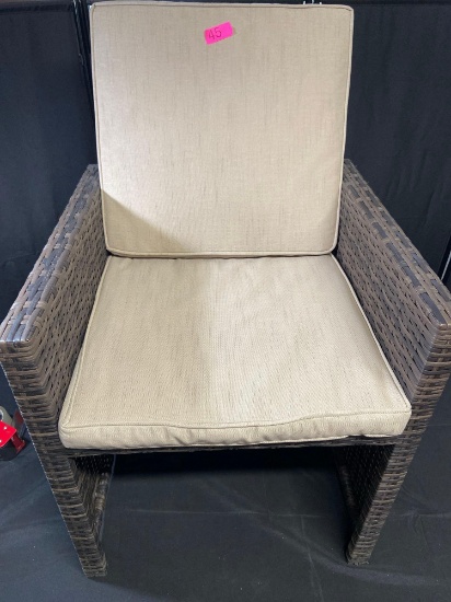 Brown wicker chair