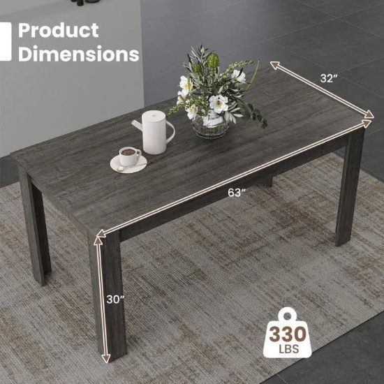 Total Tactic 63 in. Rectangular Modern Dining Kitchen Table