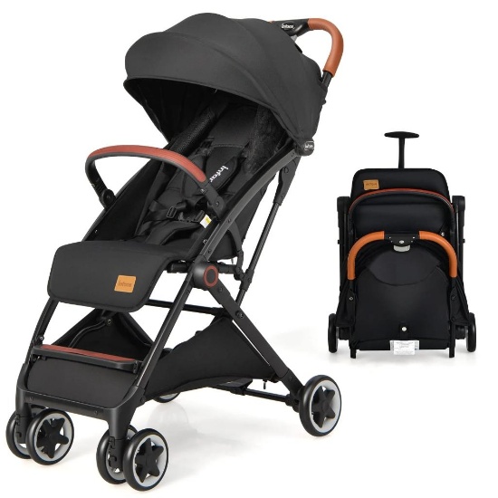 INFANS Lightweight Baby Stroller Compact Stroller with One-Hand Fold - Grey