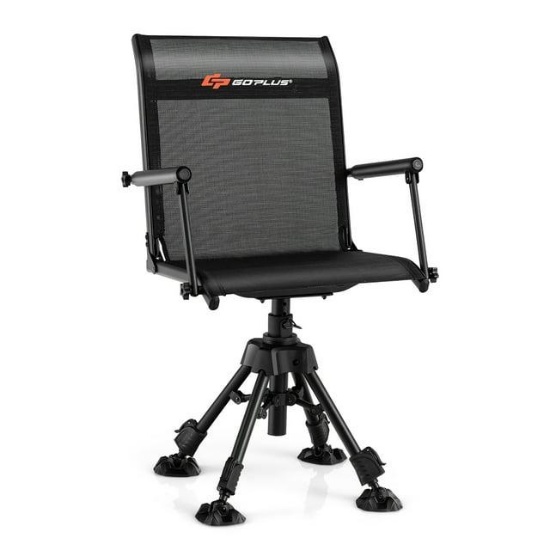 Costway Folding Swivel Patio Chair with 4 Adjustable Leg