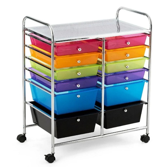 Costway 12-Drawer Rolling Storage Cart Organizer