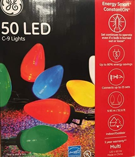 (3x) LED Christmas String Lights (50ct C9 Lights, Multi-Colored)
