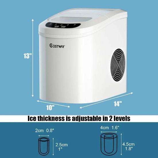 Portable Compact Electric Ice Maker Machine Mini Cube - White